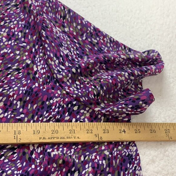 Catherines Women's Speckle V-Neck Collared Short Sleeve Top Size 14/16W Purple - Picture 4 of 7
